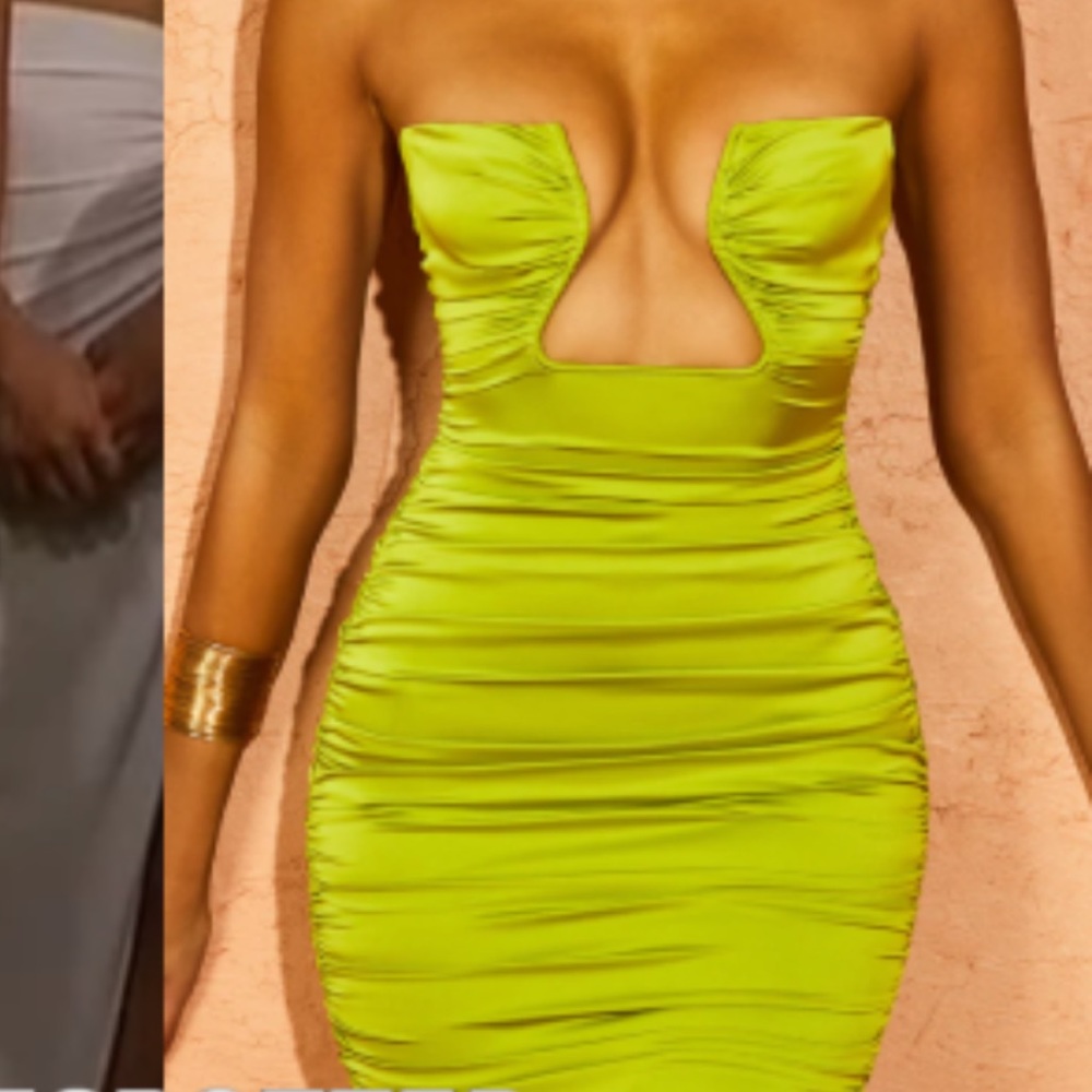 Oh Polly Structured Green Mini Dress (UK6)